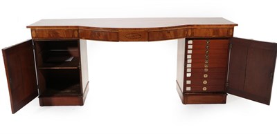 Lot 731 - A Late George III Mahogany Rosewood Crossbanded, Satinwood and Marquetry Inlaid Pedestal Sideboard