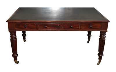 Lot 740 - A William IV Mahogany Library Writing Table, 2nd quarter 19th century, the leather writing...