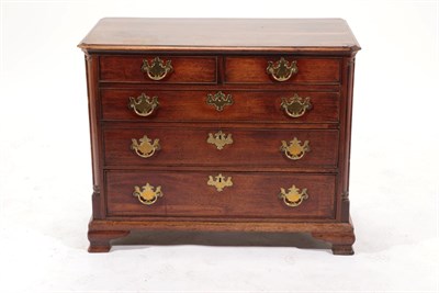 Lot 742 - A George III Mahogany and Crossbanded Straight Front Chest of Drawers, circa 1780, the moulded...