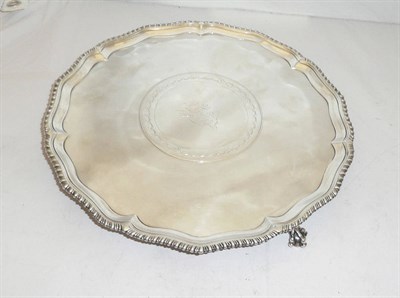 Lot 1142 - A George III Salver, John Crouch & Thomas Hannam, London 1773, shaped circular with central...