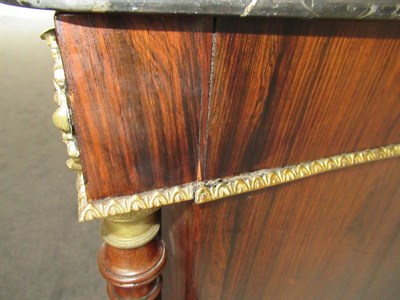 Lot 748 - A Regency Rosewood and Gilt Metal Mounted Dwarf Bookcase, early 19th century,  the black and veined