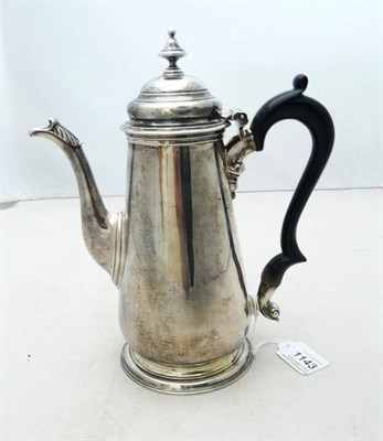 Lot 1143 - A George II Coffee Pot, Richard Gurney & Co, London 1744, of conical form with double domed...