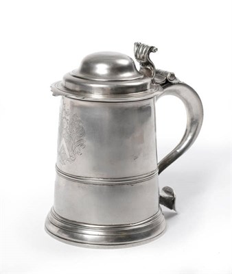 Lot 1145 - A George II Tankard, maker's mark indistinct, London 1732, of girdled tapering cylindrical...