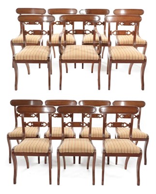 Lot 782 - A Set of Fourteen Regency Mahogany Dining Chairs, early 19th century, bearing retailer's label...