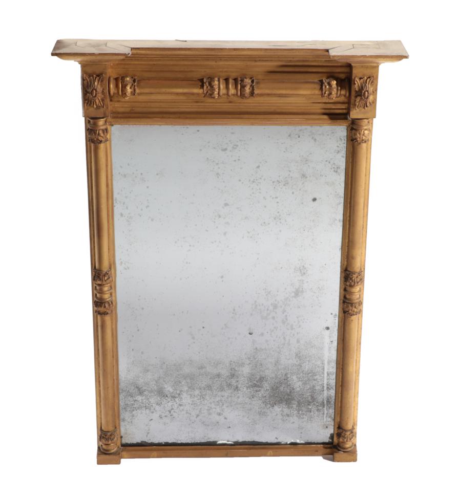 Lot 821 - ~ A William IV Gilt and Gesso Pier Glass, 2nd quarter 19th century, the original mirror plate...