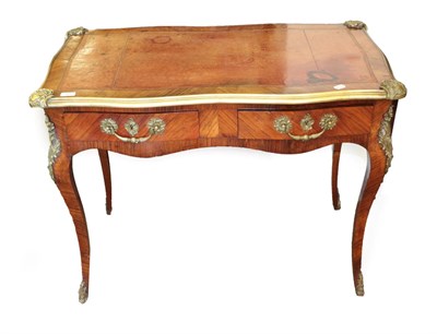 Lot 825 - A Louis XV Style Kingwood and Gilt Metal Mounted Bureau Plat, late 19th century, of serpentine...