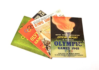Lot 2001 - Olympic Games Publications 1948 official magazine, 1952 official report 1956 report, 1964...