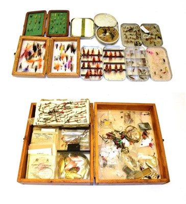 Lot 2018 - A collection of assorted wood, plastic and alloy fly boxes and cases including Wheatley...