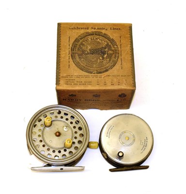 Lot 2032 - A Hardy, The ''Perfect'', 3 5/8 in narrow drum alloy fly reel, Duplicated Mark II check,...