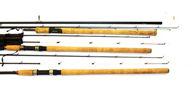 Lot 2034 - A J.W. Young two-piece with spare top carbon ''Barbel'' rod, 12 ft., No.10544, nylon bag, rod tube