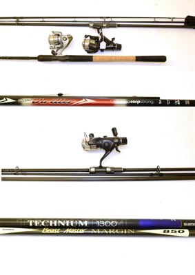 Lot 2038 - A Nash Entity two-piece carbon carp rod, fitted with Shimano Baitrunner 5000 GTE spinning reel;...