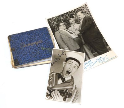 Lot 2069 - Laurel & Hardy Autographs two well presented signatures with vignette sticker with 'Thank You...
