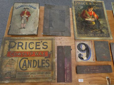 Lot 2088 - A collection of advertising signage for candles, night-lights and other items, late 19th/early 20th