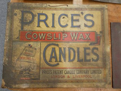 Lot 2088 - A collection of advertising signage for candles, night-lights and other items, late 19th/early 20th