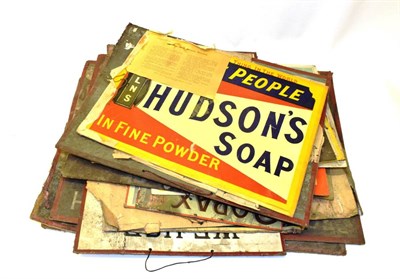 Lot 2089 - A collection of advertising signage for soaps and starch, late 19th/early 20th century, various...