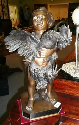 Lot 1160 - After Adriano Cecioni (1838-1896): A Bronze Figure of "Enfant au Coq", the screaming child standing