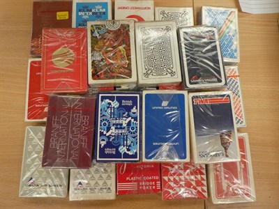 Lot 2098 - Airline Related Items including 40 sets of playing cards for various airlines, two boxes of...