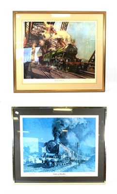 Lot 2104 - Terence Cuneo Signed Prints Duchess of Hamilton, Flying Scotsman and Winston Churchill (all framed)