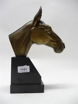 Lot 1161 - George H Laurent (French, circa 1930): A Bronze Study of a Horse Head, on a black slate base...