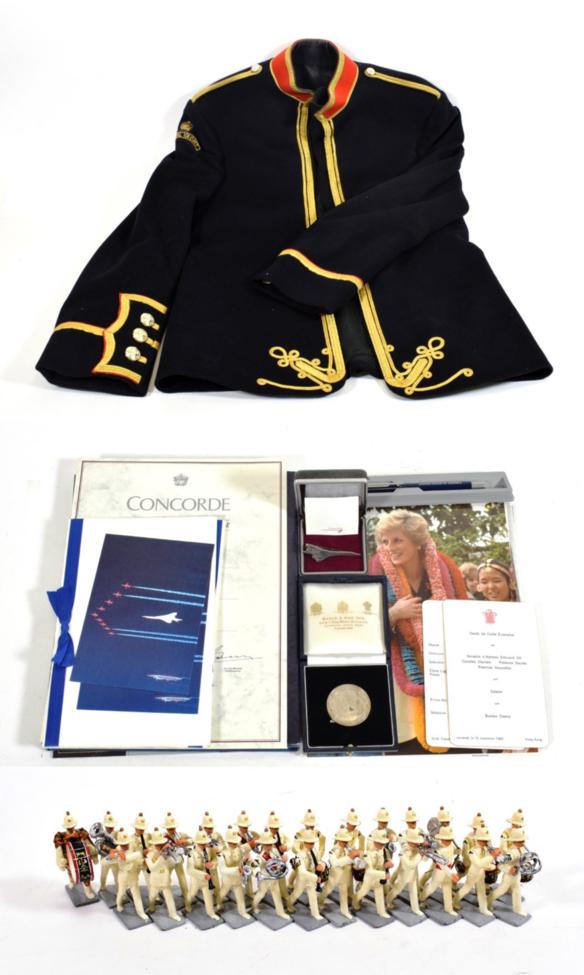 Lot 2108 - Royal Yacht Britannia Memorabilia including RM Portsmouth divisional tunic, two tunic titles 'Royal