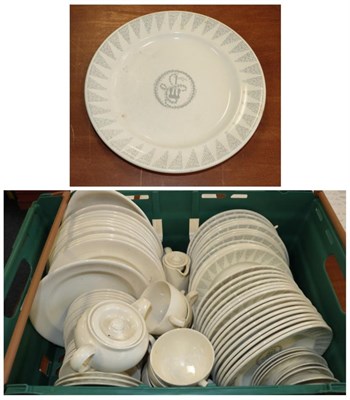 Lot 2123 - Orient Line Ceramic Group shell pattern: eleven plates, nine side plates, seven saucers, eight...