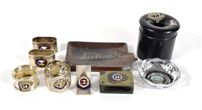 Lot 2132 - Peninsular And Oriental Steam Navigation Company (P&O) SS Maloja Group consisting of bronze ashtray