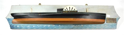 Lot 2163 - Wooden Half Hull Model with brass plaque 'Iron Ship Blackgrebe Green & Co. London 1857 overall...