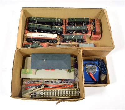 Lot 2168 - Marklin HO Gauge Stud Contact Locomotive And Rolling Stock consisting of CEB800 E6302 steeple...