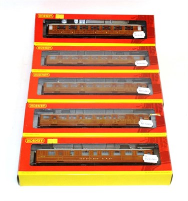 Lot 2180 - Hornby (China) OO Gauge LNER Coaches 4170 Brake end, 4170A Brake end, 4171 All 1st, 4172 All...