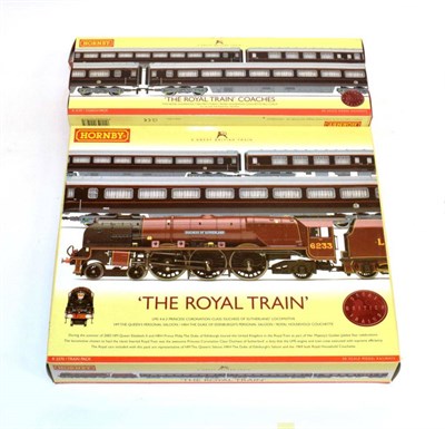 Lot 2182 - Hornby (China) OO Gauge R2370 The Royal Train Set and R4197 The Royal Train coach set (both E boxes