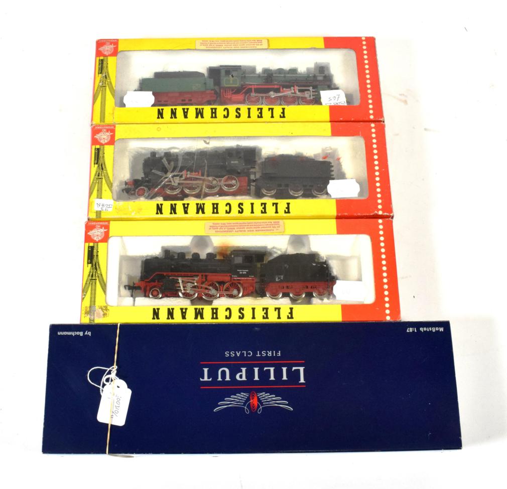 Lot 2191 - Liliput HO Gauge L105232 2-10-0 Class BR 52 8077-4 Locomotive (E, loose in box G); Fleischmann 4147