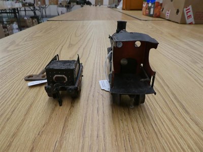 Lot 2211 - Marklin O Gauge 1020 C/w 0-4-2 LNWR Locomotive and 4-Wheel Tender finished in black with red lining