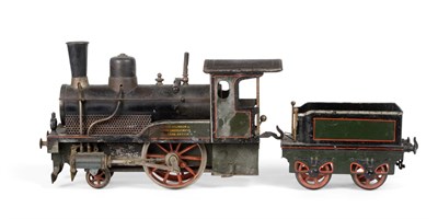 Lot 2214 - Bing Gauge I Live Steam 2-2-0 Locomotive And 4-Wheel Tender with fixed cylinder, finished in...