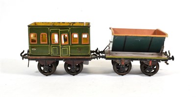 Lot 2215 - Bing Gauge I Post Wagon 5 1/4'', 13.5cm with letter box slot and twin opening door to centre...