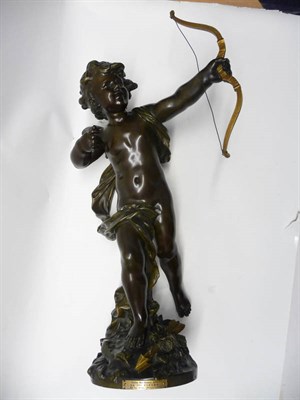 Lot 1172 - After Auguste Moreau (1834-1917): A Bronze Figure of Cupid, late 19th century, the loosely...