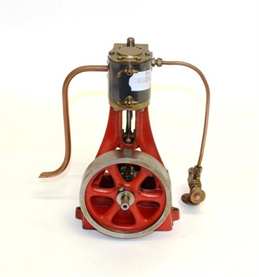 Lot 2219 - Kit Built Stationary Steam Engine with single vertical cylinder and flywheel