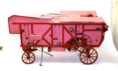 Lot 2222 - Threshing Machine Working Model finished in pink with plate to side 'Cumbria Steam Gathering' 36''