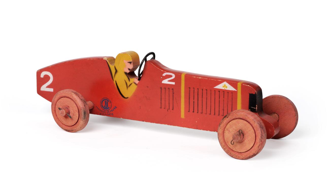 Lot 2234 - Compagnie Industrielle Du Jouet (CIJ) P2 Alfa Romeo an unusual wooden example from the makers...