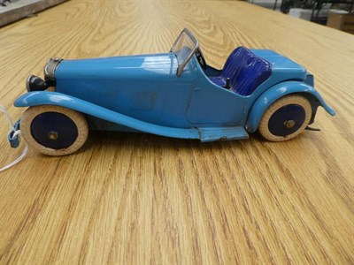 Lot 2243 - Meccano Non-Constructor Car mid-blue  with cobalt blue seats and wheels (generally G, but has...