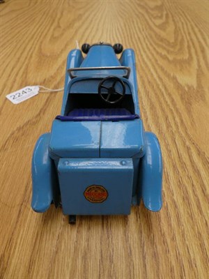 Lot 2243 - Meccano Non-Constructor Car mid-blue  with cobalt blue seats and wheels (generally G, but has...