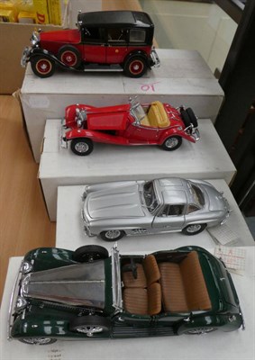 Lot 2251 - Franklin Mint Various European Cars Mercedes Benz 770K (1935), Mercedes Simplex (1904), Bugatti...