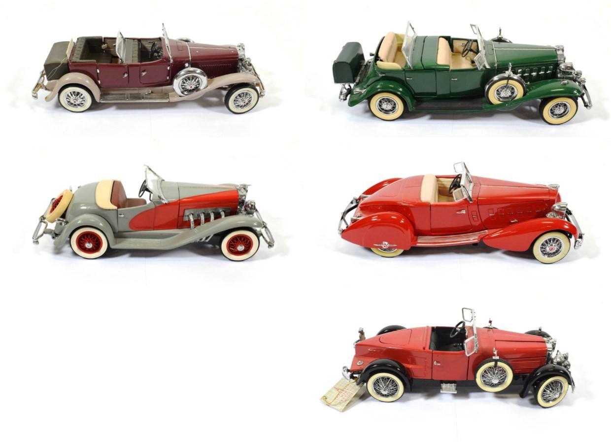 Lot 2252 - Franklin Mint Various US Cars Duesenburg Sports (1935), Stutz Black Hawk (1928), Dusenburg J...