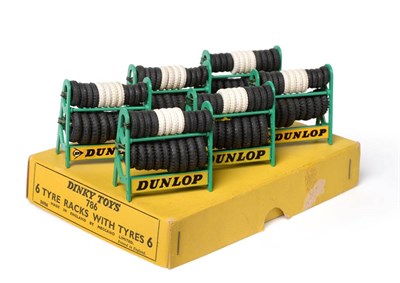 Lot 2262 - Dinky 768 Trade Box Of Six Tyre Racks With Six Tyres Dunlop (E box E-G, small tear to one corner)