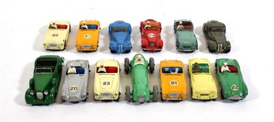 Lot 2269 - Dinky Various Racing And Sports Cars including four Austin Healeys, two TR3, two Frazer Nash,...