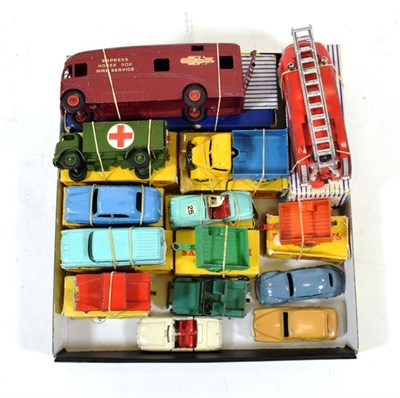 Lot 2271 - Dinky Various Vehicles including 981 Horse box, 410 Bedford tipper yellow/blue 111 TR2, 626...