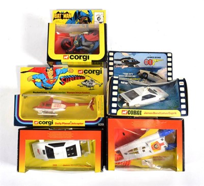 Lot 2281 - Corgi TV Related Models In Window Boxes 269 Lotus Esprit, 269 a later version, 647 Buck Roger...