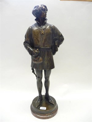 Lot 1179 - Rudolf Marcuse (1878-1930): "Edelmann", a bronze figure of a young man in Renaissance costume,...