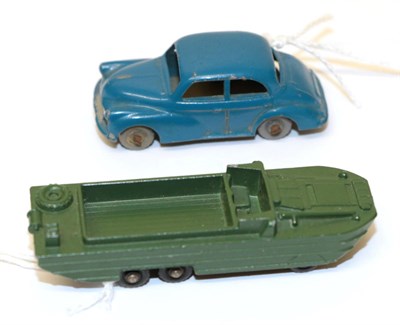 Lot 2301 - Matchbox 1-75 Two Models  55 DUKW BPW (E-G), 46 Morris Minor blue (G) (2)