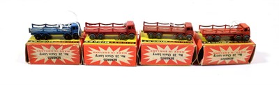 Lot 2322 - Benbros Mighty Midgets No.28 Chain Lorries (i) blue BPW (ii) bright red MW (iii) dull red MW...