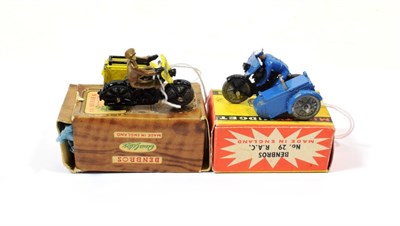Lot 2362 - Benbros TV Series 3 AA Motorcycle and sidecar (G box G) Mighty Midget RAC motorcycle and side...